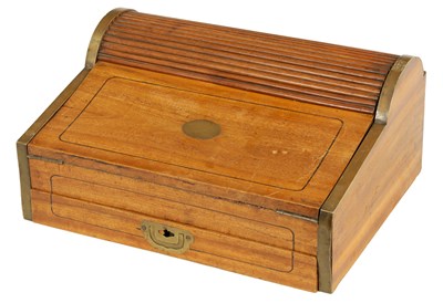 Lot 82 - A 19TH CENTURY ANGLO-INDIAN HARDWOOD WRITING SLOPE