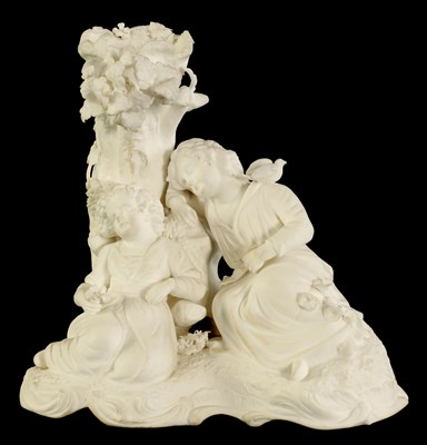 Lot 20 - A 19TH CENTURY COPELAND & GARRETT PARIANWARE FIGURE GROUP