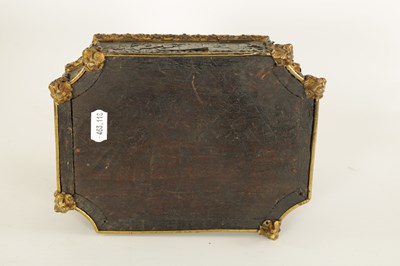 Lot 492 - A LATE 17TH/EARLY 18TH CENTURY CONTINENTAL ORMOLU MOUNTED TORTOISESHELL AND STAINED HORN INLAID DRESSING TABLE CASKET
