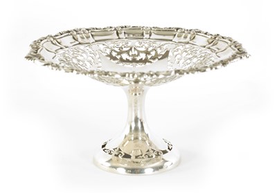 Lot 297 - A VICTORIAN SILVER PEDESTAL SWEETMEAT DISH