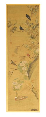 Lot 81 - 19TH CENTURY CHINESE WATERCOLOUR ON SILK PANEL