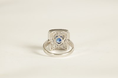 Lot 251 - A LADIES 18CT WHITE GOLD, SAPPHIRE AND DIAMOND RING