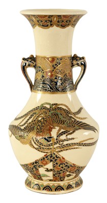 Lot 187 - A JAPANESE MEIJI PERIOD IMPERIAL SATSUMA BALUSTER VASE