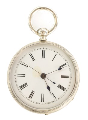 Lot 258 - A LATE 19TH CENTURY SILVER OPEN FACE POCKET WATCH WITH DUPLEX ESCAPEMENT