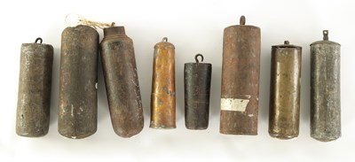 Lot 841 - A SELECTION OF EIGHT 18TH CENTURY LONGCASE CLOCK WEIGHTS
