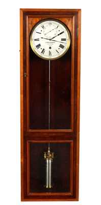 Lot 728 - LAURITZ KNUDSEN, ODENSE.  A RARE MONTH DURATION WALNUT REGULATOR WALL CLOCK No. 3