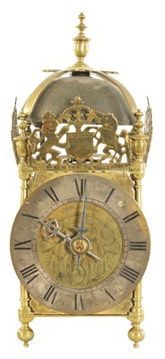 Lot 826 - THOMAS PARKER AT YE CRUTCHED FRIARS, LONDINI FECIT. A LATE 17TH CENTURY BRASS LANTERN CLOCK