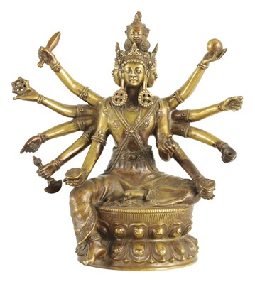 Lot 148 - AN 18TH/19TH CENTURY TIBETAN FIGURAL BRONZE