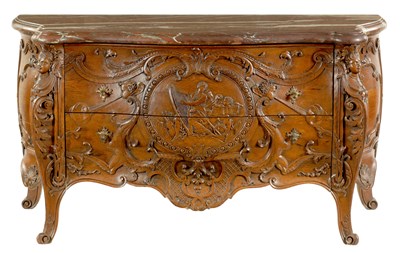 Lot 968 - A FINE LATE 18TH/EARLY 19TH CENTURY FRENCH CARVED OAK COMMODE OF GOOD PROPORTIONS