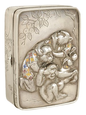 Lot 166 - A JAPANESE MEIJI PERIOD SILVER BOX BY KO-NE-KOOH