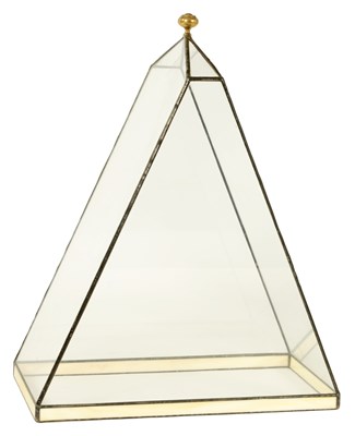 Lot 1185 - A 19TH CENTURY TAPERED RECTANGULAR GLASS CLOTCH
