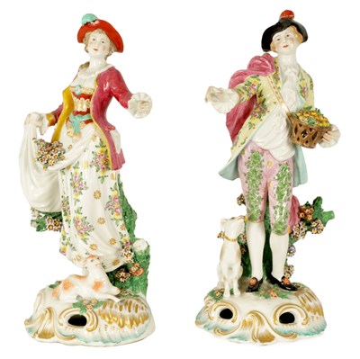 Lot 61 - A LARGE PAIR OF 19TH CENTURY SAMSON PORCELAIN FIGURES