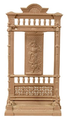 Lot 836 - A 19TH CENTURY PAINTED CAST IRON COALBROOKDALE STYLE STICK STAND