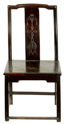 Lot 156 - AN 18TH CENTURY CHINESE HARDWOOD SIDE CHAIR