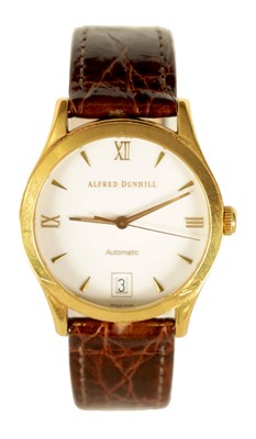 Lot 281 - A GENTLEMAN’S 18CT GOLD ALFRED DUNHILL AUTOMATIC WRIST WATCH