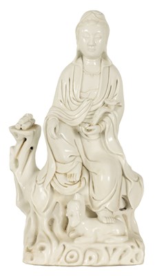 Lot 158 - AN 18TH CENTURY CHINESE BLANC DE CHINE PORCELAIN OF GUANYIN