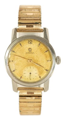 Lot 1027 - A GENTLEMAN’S 1950’s STEEL OMEGA WRIST WATCH