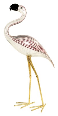 Lot 5 - A 20TH CENTURY MURANO GLASS SCULPTURE OF A FLAMINGO