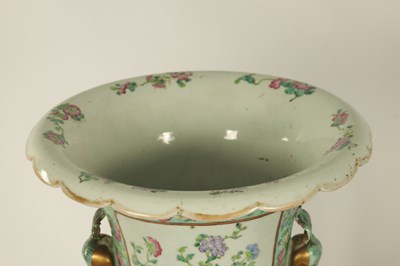 Lot 165 - A LARGE AND IMPRESSIVE PAIR OF 19TH CENTURY CANTONESE FAMILLE ROSE HALL VASES