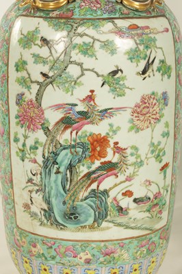 Lot 165 - A LARGE AND IMPRESSIVE PAIR OF 19TH CENTURY CANTONESE FAMILLE ROSE HALL VASES