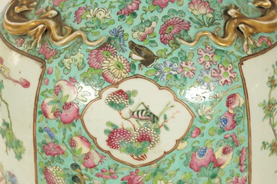 Lot 165 - A LARGE AND IMPRESSIVE PAIR OF 19TH CENTURY CANTONESE FAMILLE ROSE HALL VASES