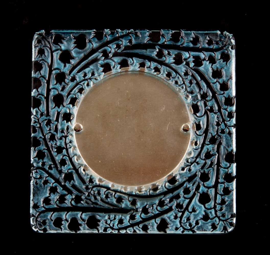 Lot 18 - R. LALIQUE, BLUE STAINED MUGUET (LILY OF THE...