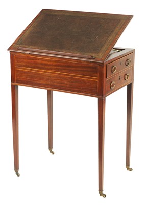 Lot 682 - GILLOWS LANCASTER. A LATE GEORGIAN MAHOGANY WORK BOX