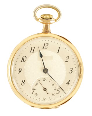 Lot 267 - AN EARLY 20TH CENTURY 14 CARAT GOLD OPEN FACE POCKET WATCH