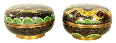 Lot 82 - TWO 19TH CENTURY CHINESE CLOISONNÉ ENAMEL BOWLS AND COVERS