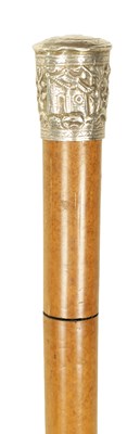 Lot 371 - A 19TH CENTURY MALACCA CHINESE SILVER TOPPED SWORD STICK