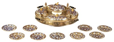 Lot 75 - AN IMPRESSIVE EARLY/MID 19TH CENTURY COUNTRY HOUSE SILVER PLATED TABLE HORS D'OEUVRE SERVICE