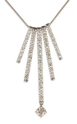 Lot 225 - A 18CT WHITE GOLD AND DIAMOND PENDENT NECKLACE BY CHRISTOPHER STONER