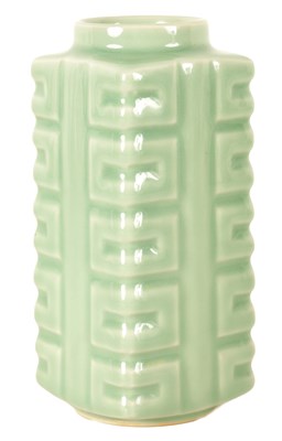 Lot 175 - A CHINESE CELADON GLAZE SQUARE VASE