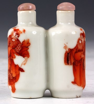Lot 95 - A LATE 19TH CENTURY ORIENTAL PORCELAIN DOUBLE...