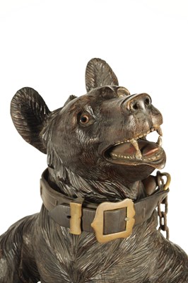 Lot 600 - AN IMPRESSIVE 19TH CENTURY LINDEN WOOD BLACK FOREST CARVED BEAR STICK STAND