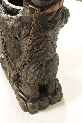 Lot 600 - AN IMPRESSIVE 19TH CENTURY LINDEN WOOD BLACK FOREST CARVED BEAR STICK STAND