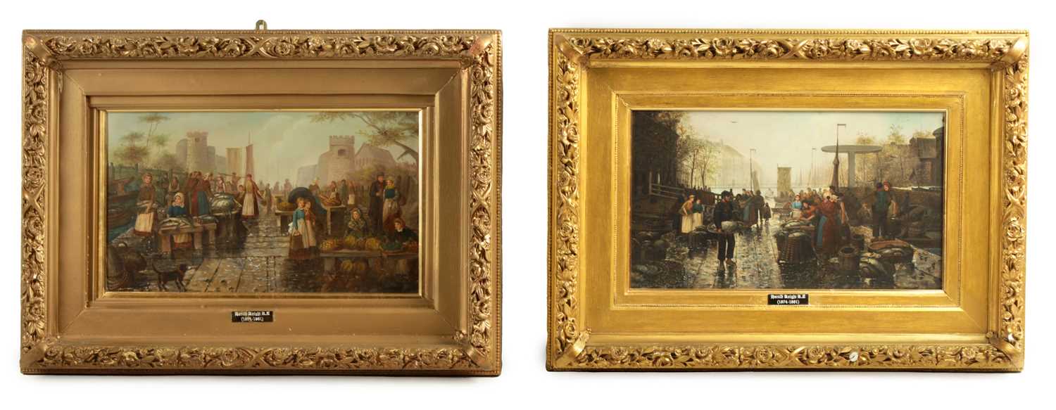 Lot 642 - A PAIR OF 19TH CENTURY OIL ON BOARDS ATTR. HAROLD KNIGHT R.A (1874-1961)