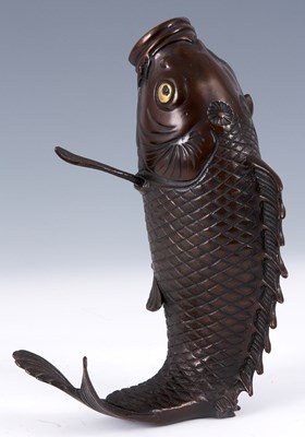 Lot 68 - A MEIJI PERIOD JAPANESE BRONZE VASE formed as...