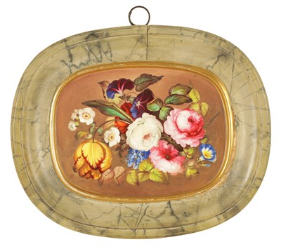 Lot 67 - A 19TH CENTURY ROYAL CROWN DERBY TYPE PORCELAIN PLAQUE IN THE MANNER OF JAMES ROUSE