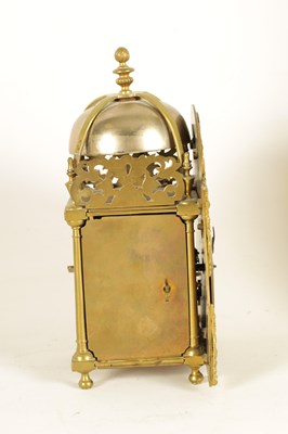 Lot 737 - AN 18TH CENTURY BRASS LANTERN CLOCK WITH LATER MOVEMENT