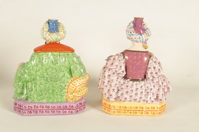 Lot 76 - A PAIR OF 19TH CENTURY FRENCH FIGURAL PORCELAIN PERFUME BOTTLES BY JACOB PETIT