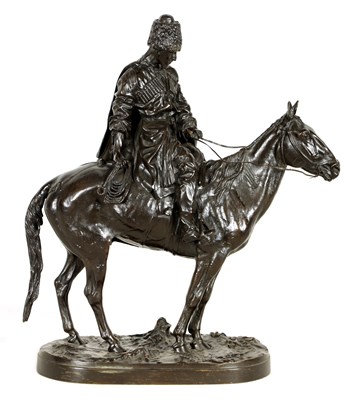 Lot 760 - E. NAHCEPE. A LATE 19TH CENTURY RUSSIAN PATINATED BRONZE SCULPTURE