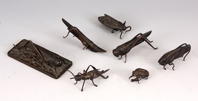 Lot 65 - A SET OF SEVEN 19TH CENTURY ORIENTAL BRONZE...