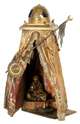 Lot 722 - FRANZ BERGMAN. AN EARLY 20TH CENTURY AUSTRIAN COLD-PAINTED BRONZE ORIENTALIST TABLE LAMP