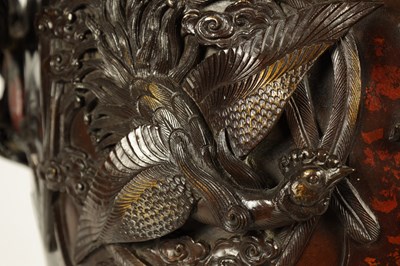 Lot 115 - A LARGE JAPANESE MEIJI PERIOD PATINATED KORO AND COVER