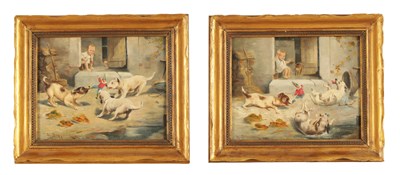 Lot 804 - H. DOGGMAN. A PAIR OF 19TH CENTURY OILS ON WOOD PANELS.