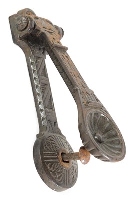 Lot 654 - A LATE 19TH CENTURY AESTHETIC PERIOD CAST IRON DOOR KNOCKER