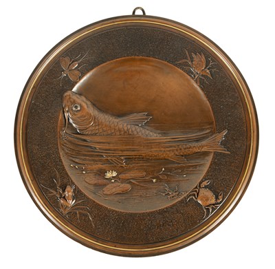 Lot 687 - A 19TH CENTURY FRENCH JAPANESQUE  BRONZE CHARGER