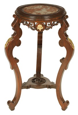 Lot 745 - A 19TH CENTURY MAHOGANY AND ORMOLU MOUNTED JAPANESQUE JARDINIERE TABLE