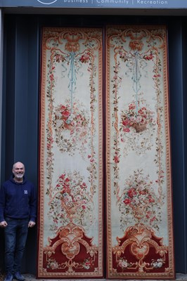 Lot 894 - A MASSIVE SET OF FOUR 19TH CENTURY FRENCH TAPESTRY PANELS FROM LORD FORTE